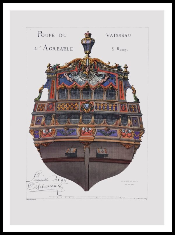 PTR PHB01 Poupe du Vaisseau, L'Agreable, par Deseloureau (Antique Prints)